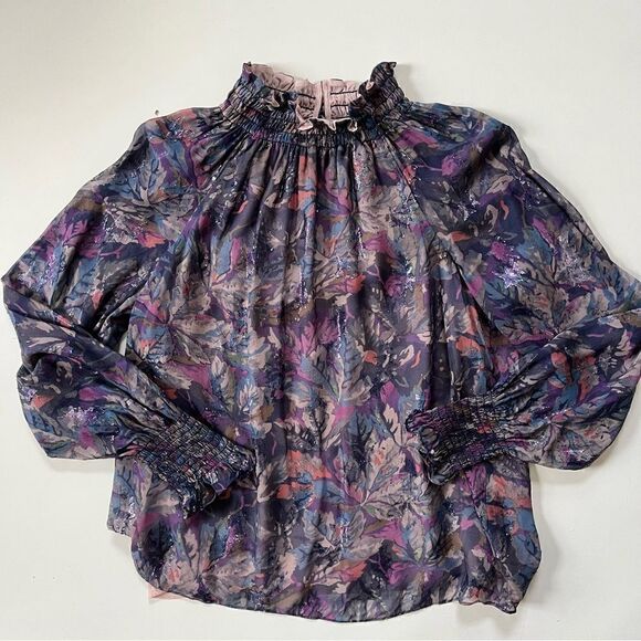 Rebecca Taylor Giverny Fleur Blouse Amethyst 4 - Picture 5 of 11
